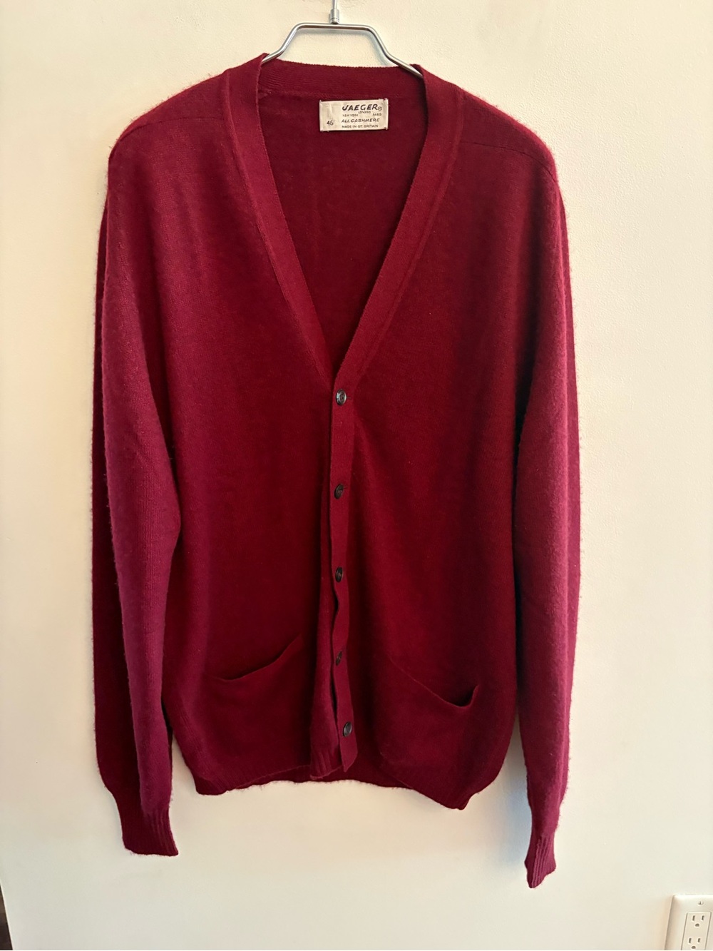 Vintage Jaeger Cashmere Button-Front Cardigan L/XL
